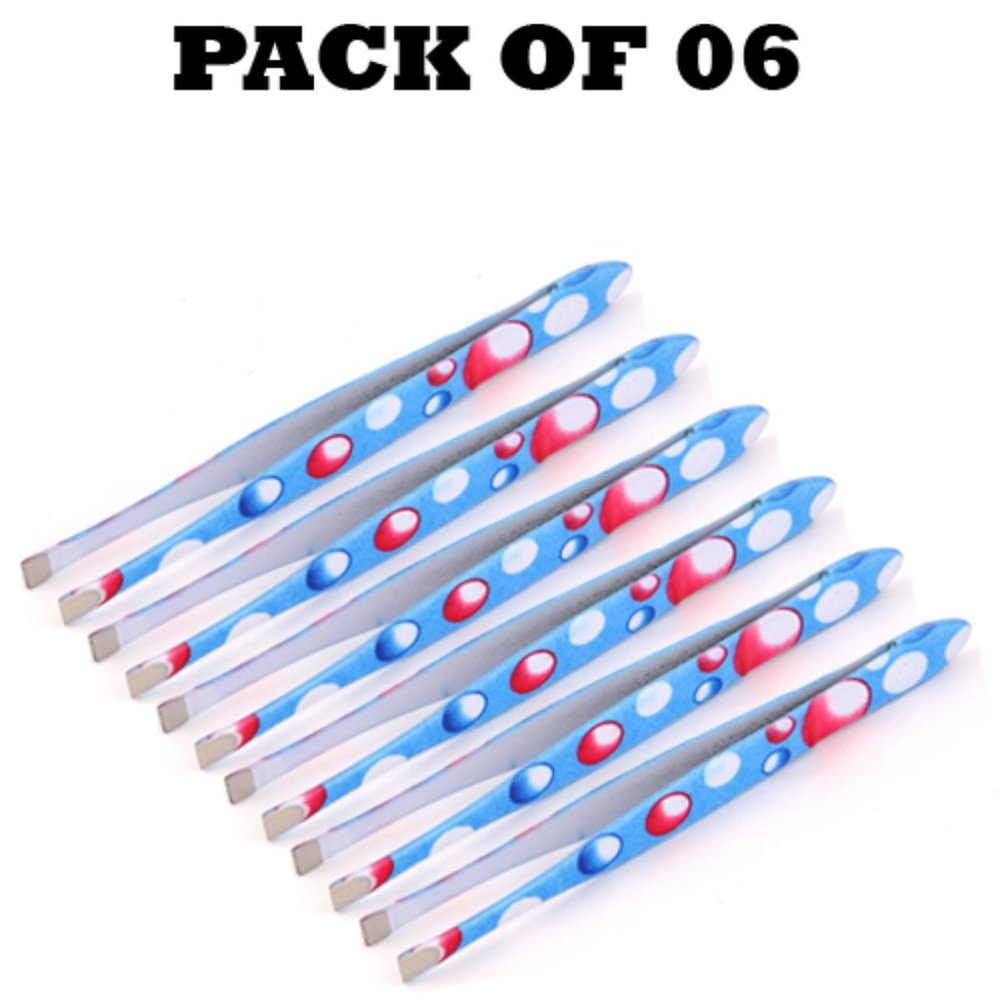 Forgica Professional Stainless Steel Paper Coated Tweezers Pack of 06